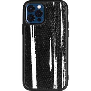 Timeless Style iPhone 12 & 12 Pro Case - Genuine Python - Black White